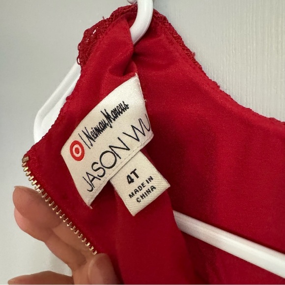 Jason Wu Red Sleeveless A-Line Dress with Lace Collar Size 4T - Picture 3 of 9